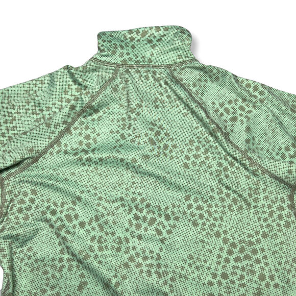 Nike Pro Dri-Fit SIZE M Hyperwarm 1/2 Zip Light Pullover Green Leopard Print - Picture 7 of 12